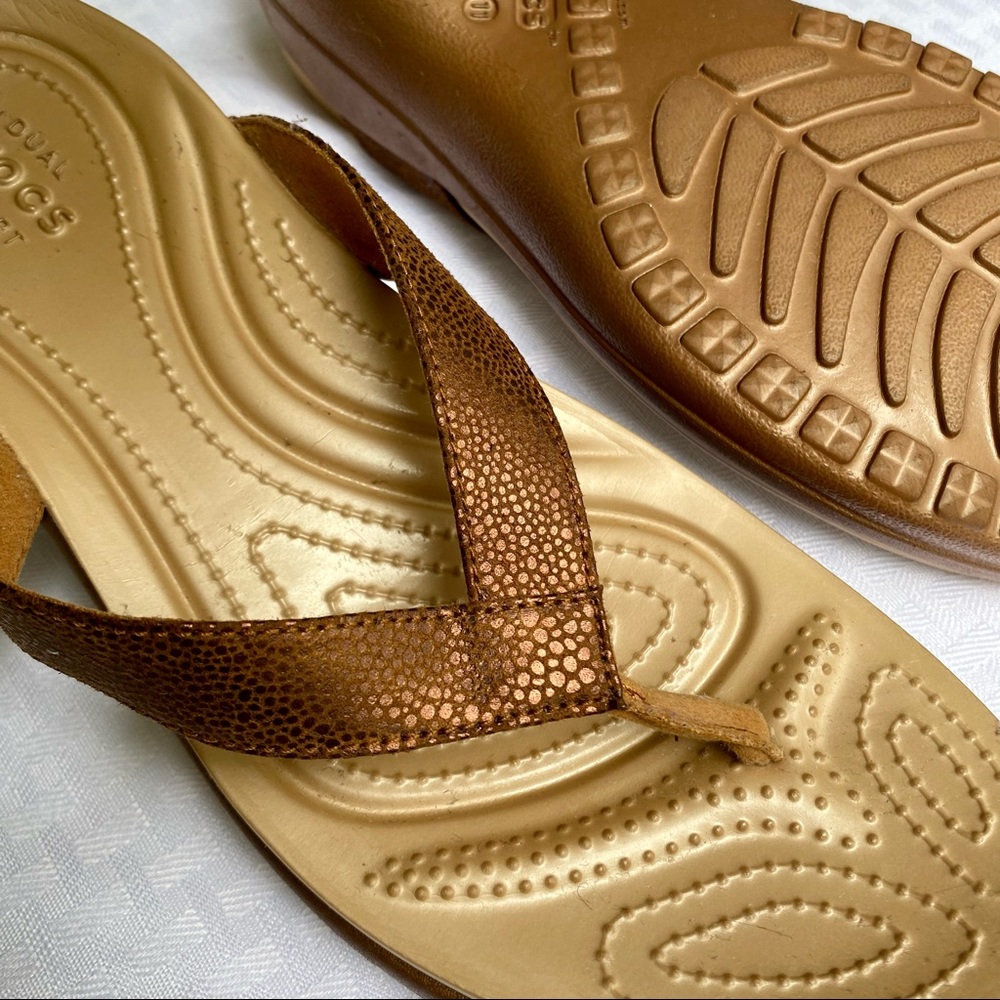 Croc metallic snakeskin sandals